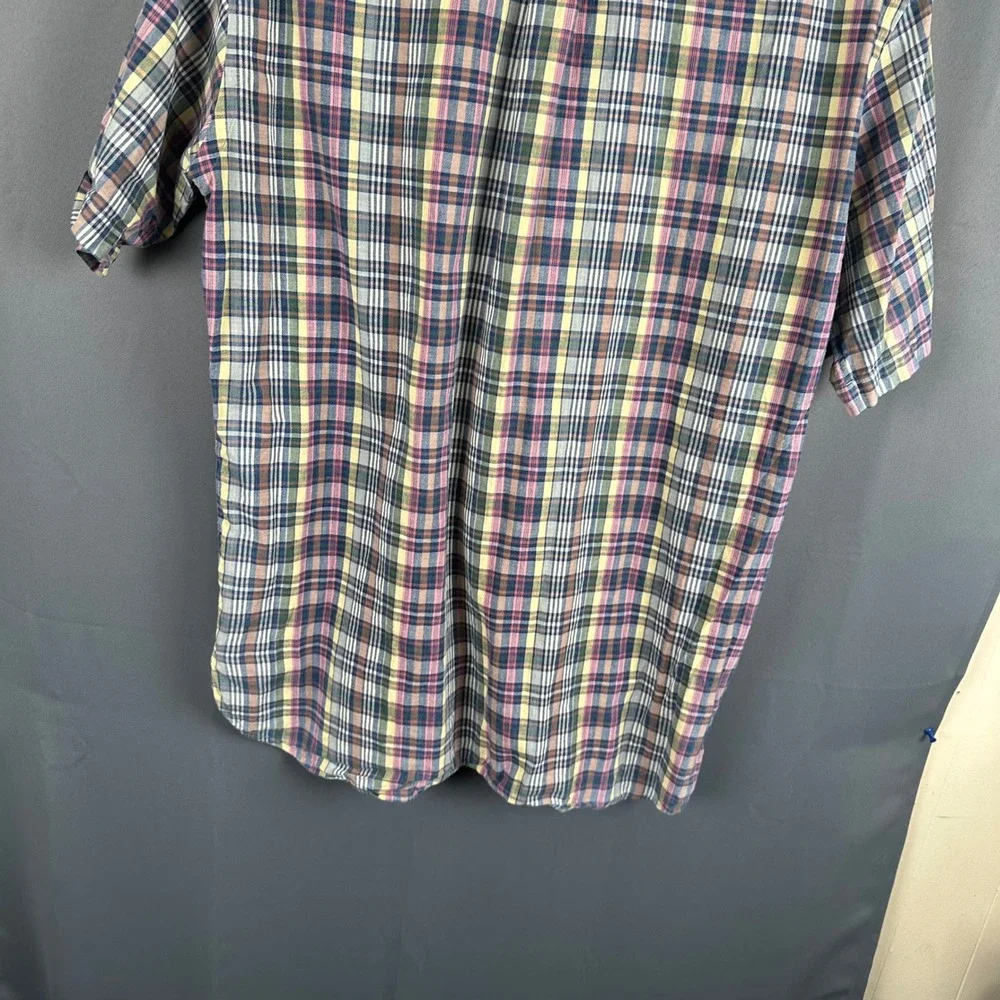 Ralph Lauren McMeel Mens Plaid Short Sleeve Button Down Shirt Multi-Color Medium